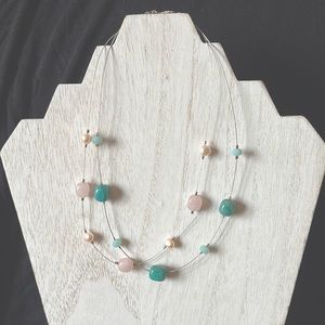 Silpada pink and turquoise wire necklace